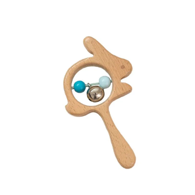 Montessori Wooden Rattle Toy Set for Infant Baby Boys Girls 0-6 Months,Montessori Baby Toys 6-12 Months,Toddler Development Toys,Baby Sensory Toy,Set of 5,Baby Shower Gifts