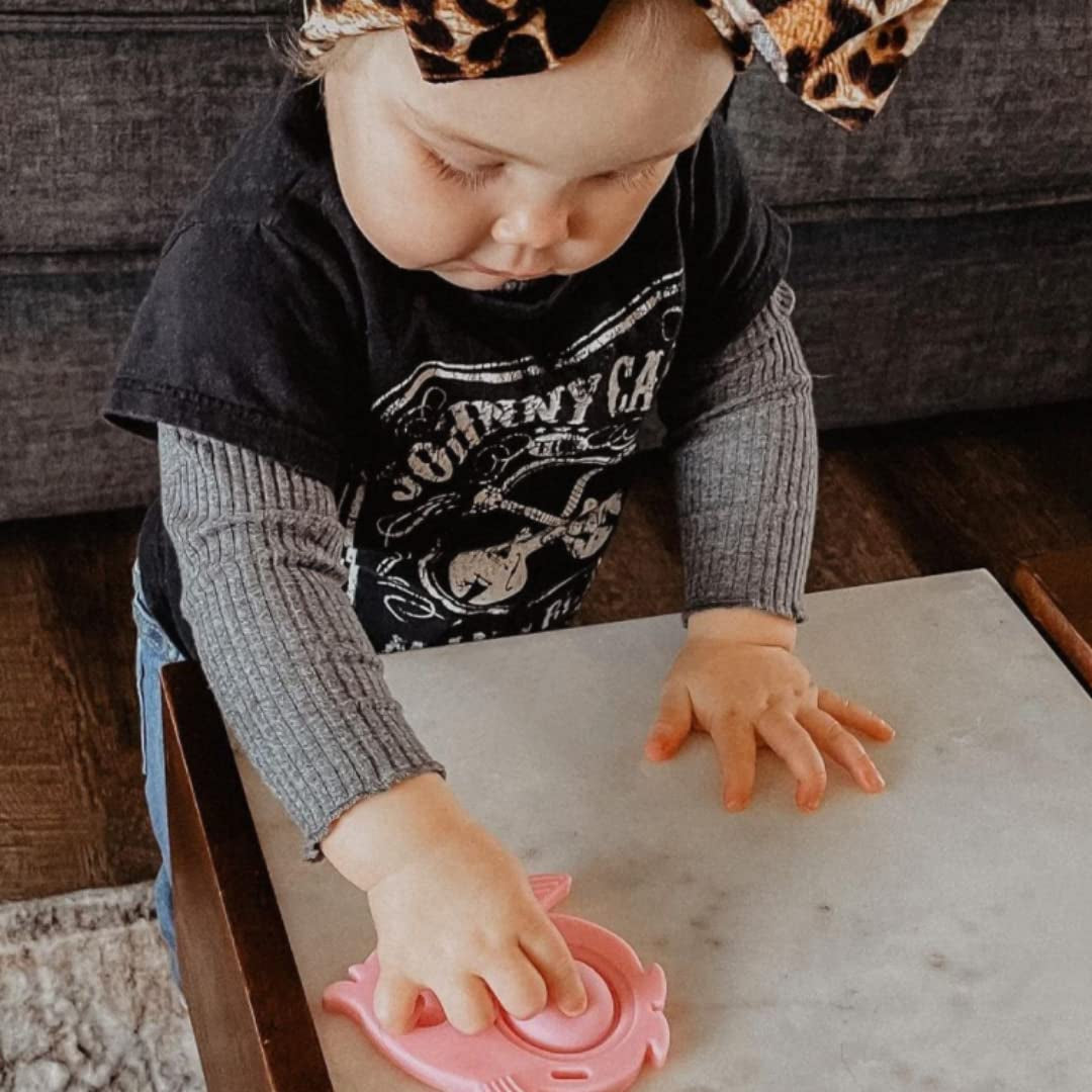 Popz Baby Teether Toy - Made in the USA - Pop It Sensory Toys for 0-6 Months + - 100% Silicone Dimple Popper for Newborns and Infants - BPA Free