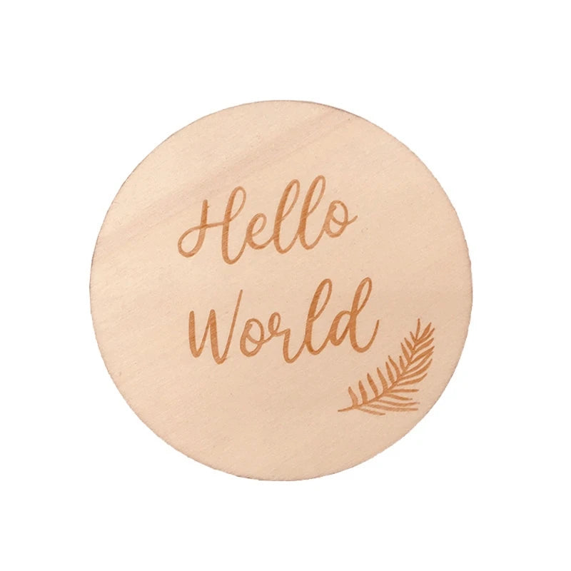 1Pc Wooden Baby Milestone Card Newborn Monthly Growth Recording Cards Handmade Baby Birth Commemorative Cards Photography Proop