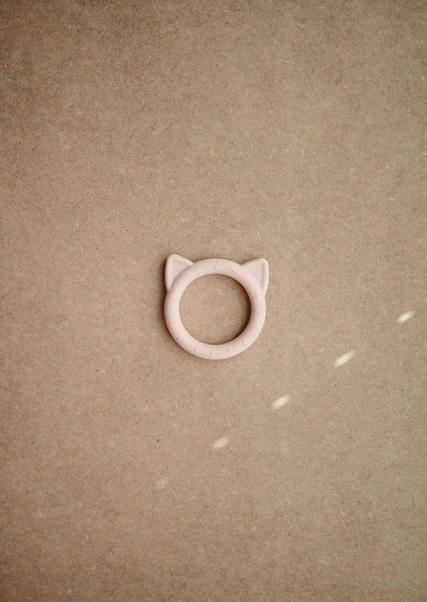 Silicone Baby Teether Toy | Cat (Blush)