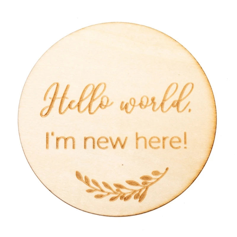 1Pc Wooden Baby Milestone Card Newborn Monthly Growth Recording Cards Handmade Baby Birth Commemorative Cards Photography Proop