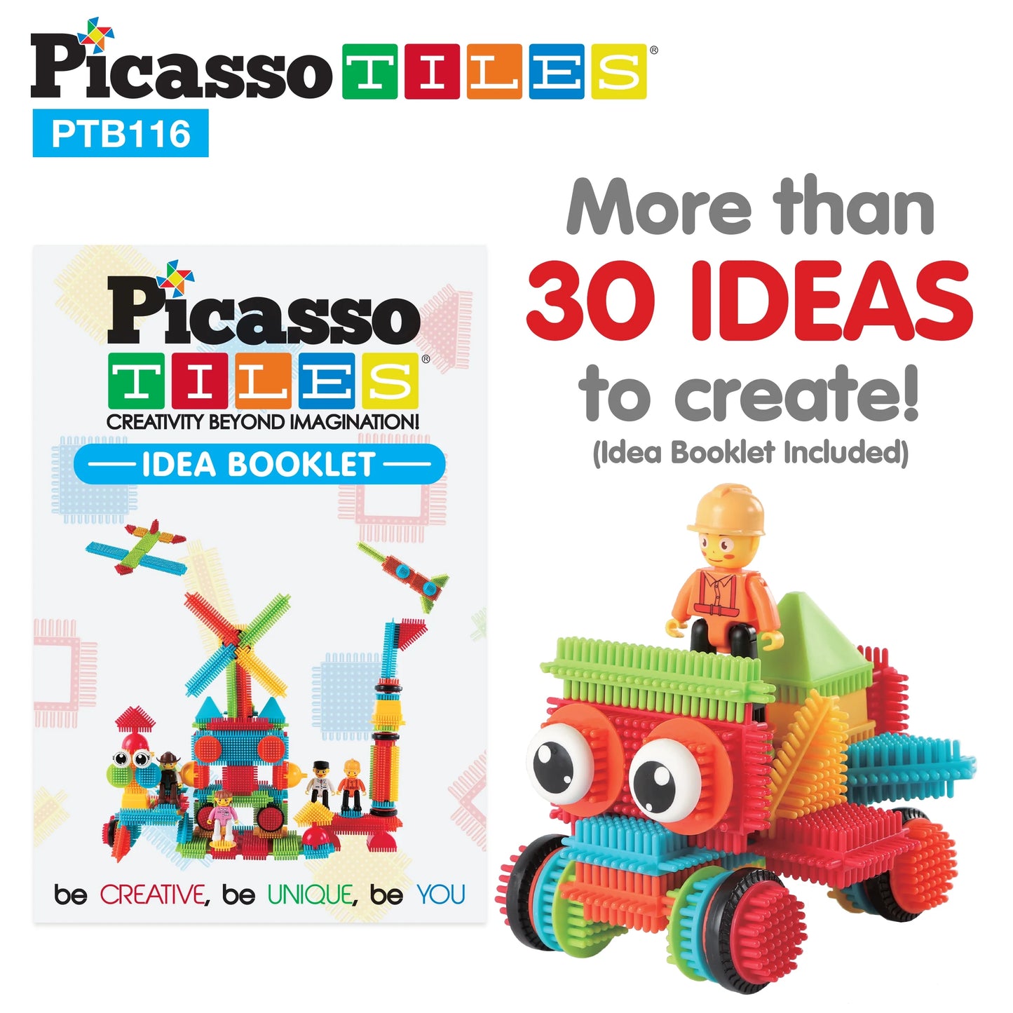 PICASSO-TILES Magnetic Tiles for Kids, 116PCS Hedgehog Playset, Construction STEM Building Blocks Educational Toy