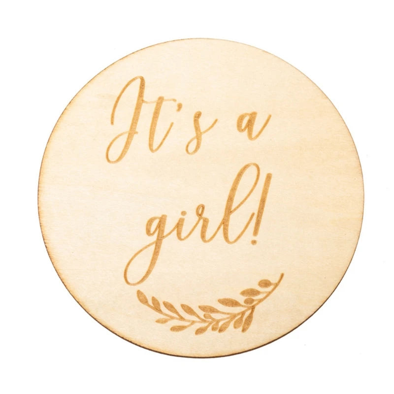 1Pc Wooden Baby Milestone Card Newborn Monthly Growth Recording Cards Handmade Baby Birth Commemorative Cards Photography Proop