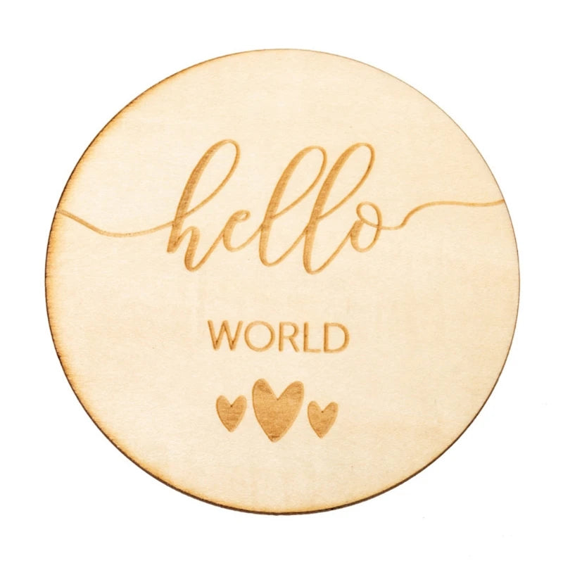 1Pc Wooden Baby Milestone Card Newborn Monthly Growth Recording Cards Handmade Baby Birth Commemorative Cards Photography Proop
