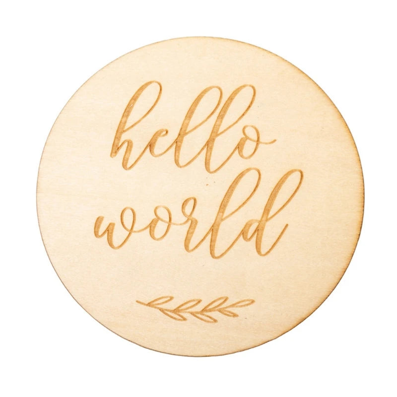 1Pc Wooden Baby Milestone Card Newborn Monthly Growth Recording Cards Handmade Baby Birth Commemorative Cards Photography Proop