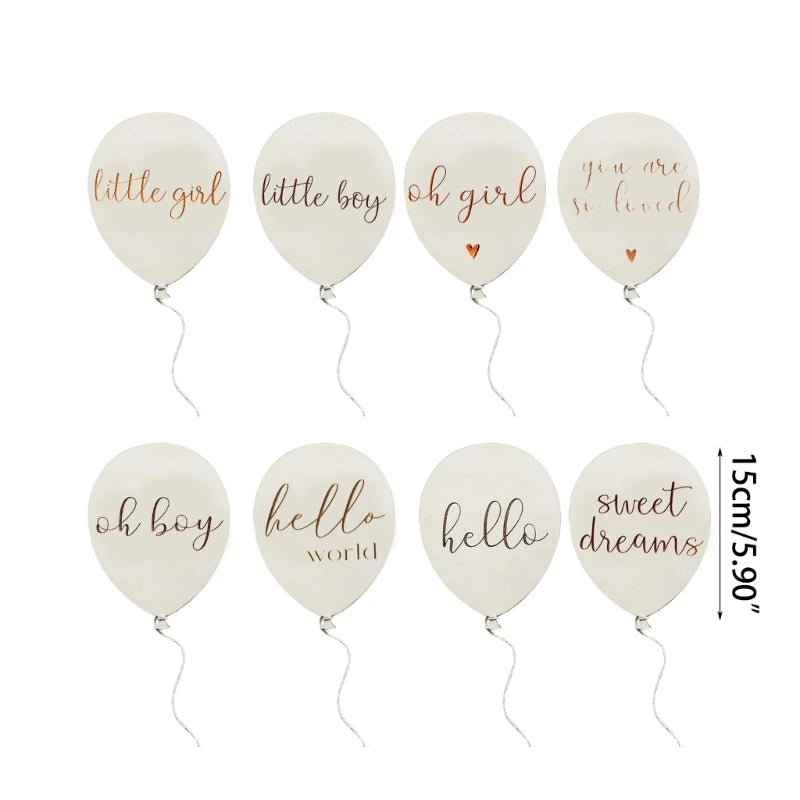 Baby Wooden Balloon Milestone Newborn Birth 1-12 Month Card Birthday Gift Toddler Wooden Commemorativenir Photography Prop Toy