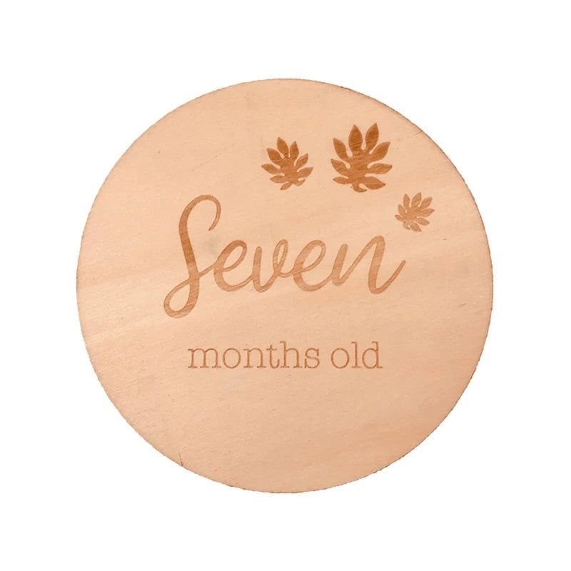 1Pc Wooden Baby Milestone Card Newborn Monthly Growth Recording Cards Handmade Baby Birth Commemorative Cards Photography Proop