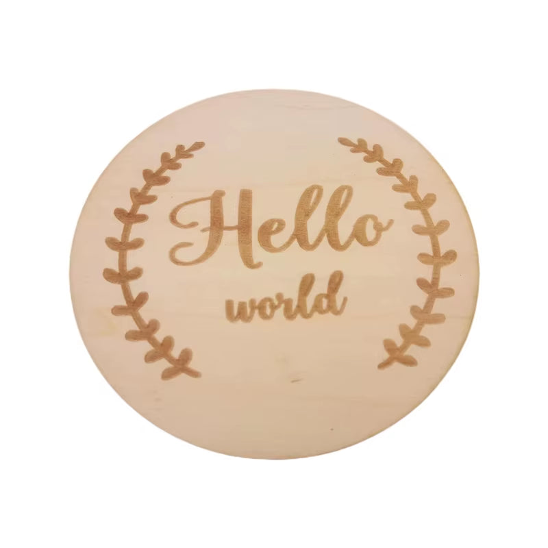 1Pc Wooden Baby Milestone Card Newborn Monthly Growth Recording Cards Handmade Baby Birth Commemorative Cards Photography Proop