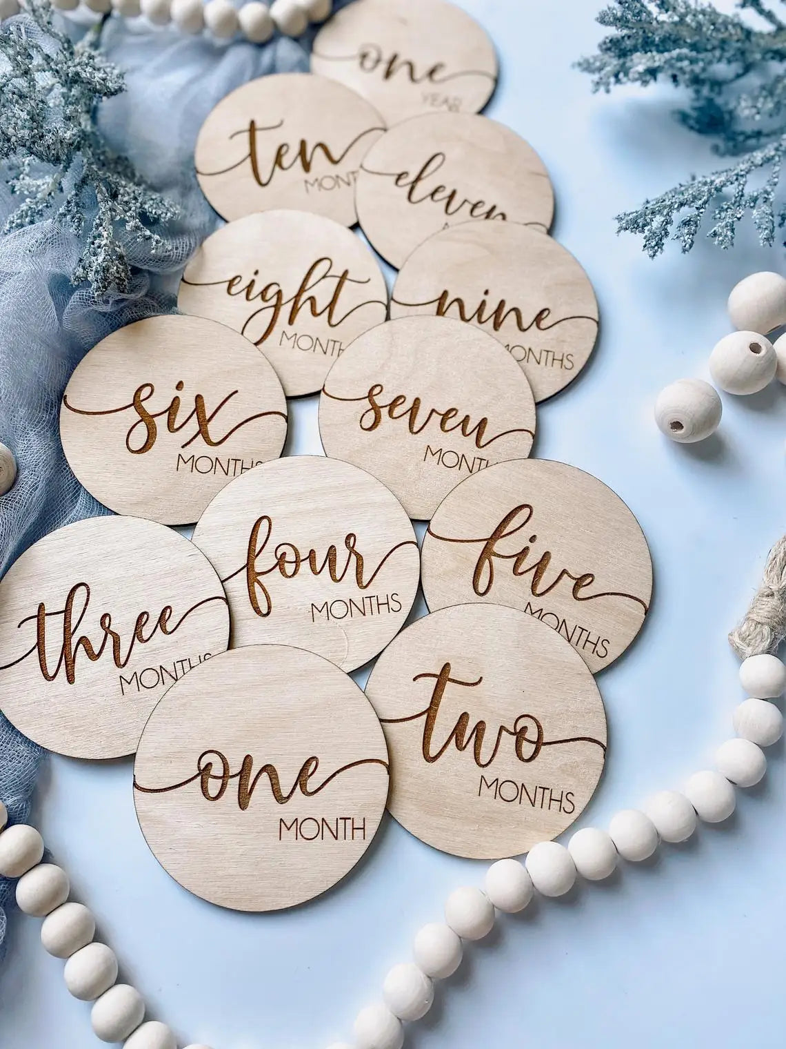 Baby Milestone Cards, Wooden Milestone Signs, Baby Shower Gift, Newborn Photo Props, Baby Monthly Milestone Markers