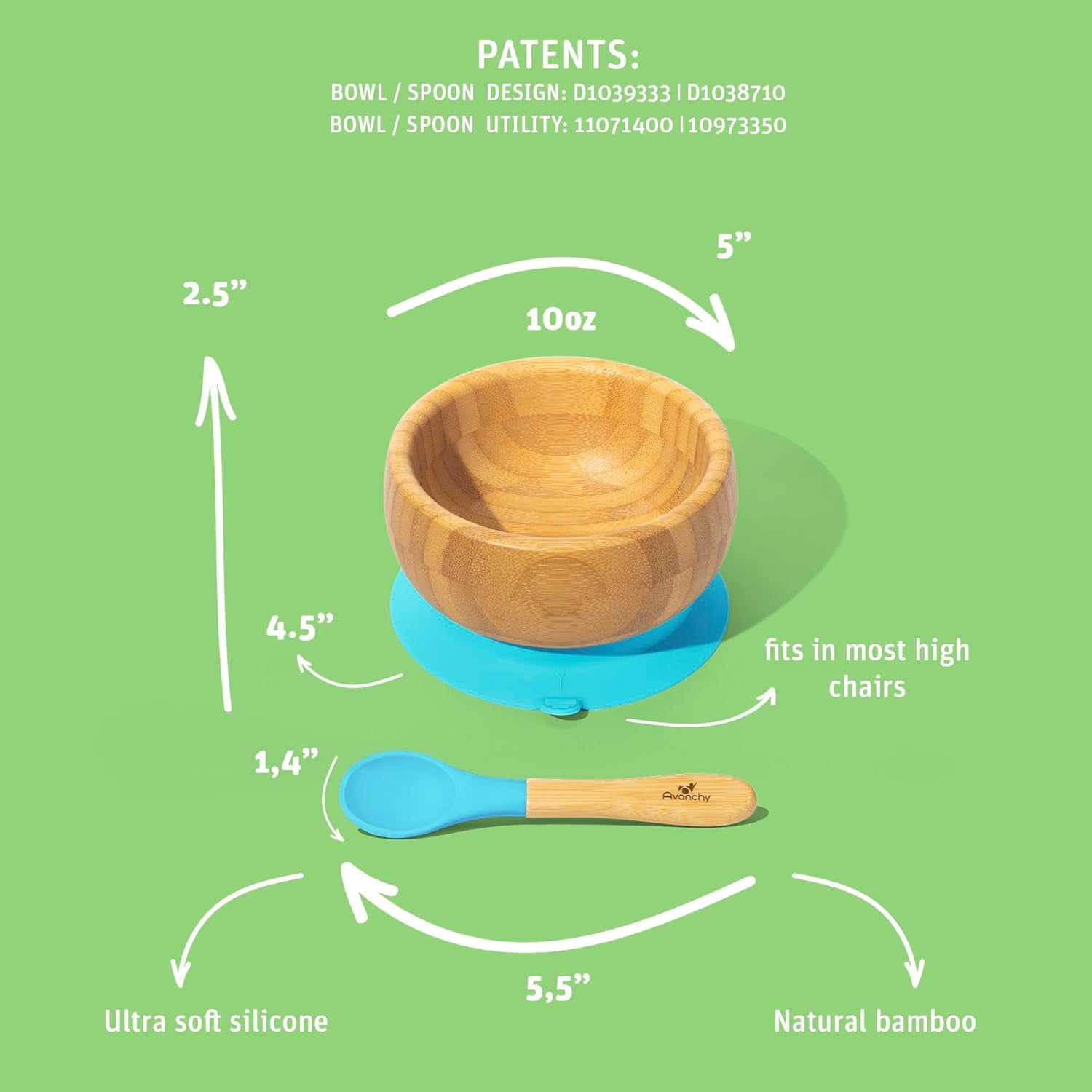 Bamboo Baby Bowl with Spoon and Removable Silicone Suction Base – Non-Toxic, Bpa-Free Feeding Bowl for Babies and Toddlers – Natural Bamboo Suction Bowl, Gray