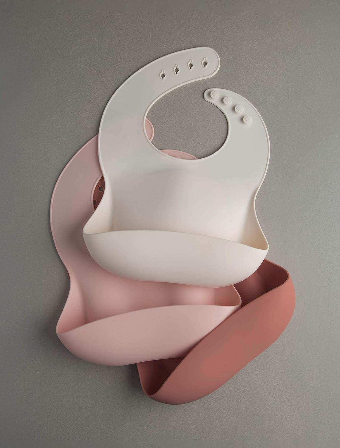 Waterproof Silicone Baby Bib, Adjustable Fit -Terra Cotta