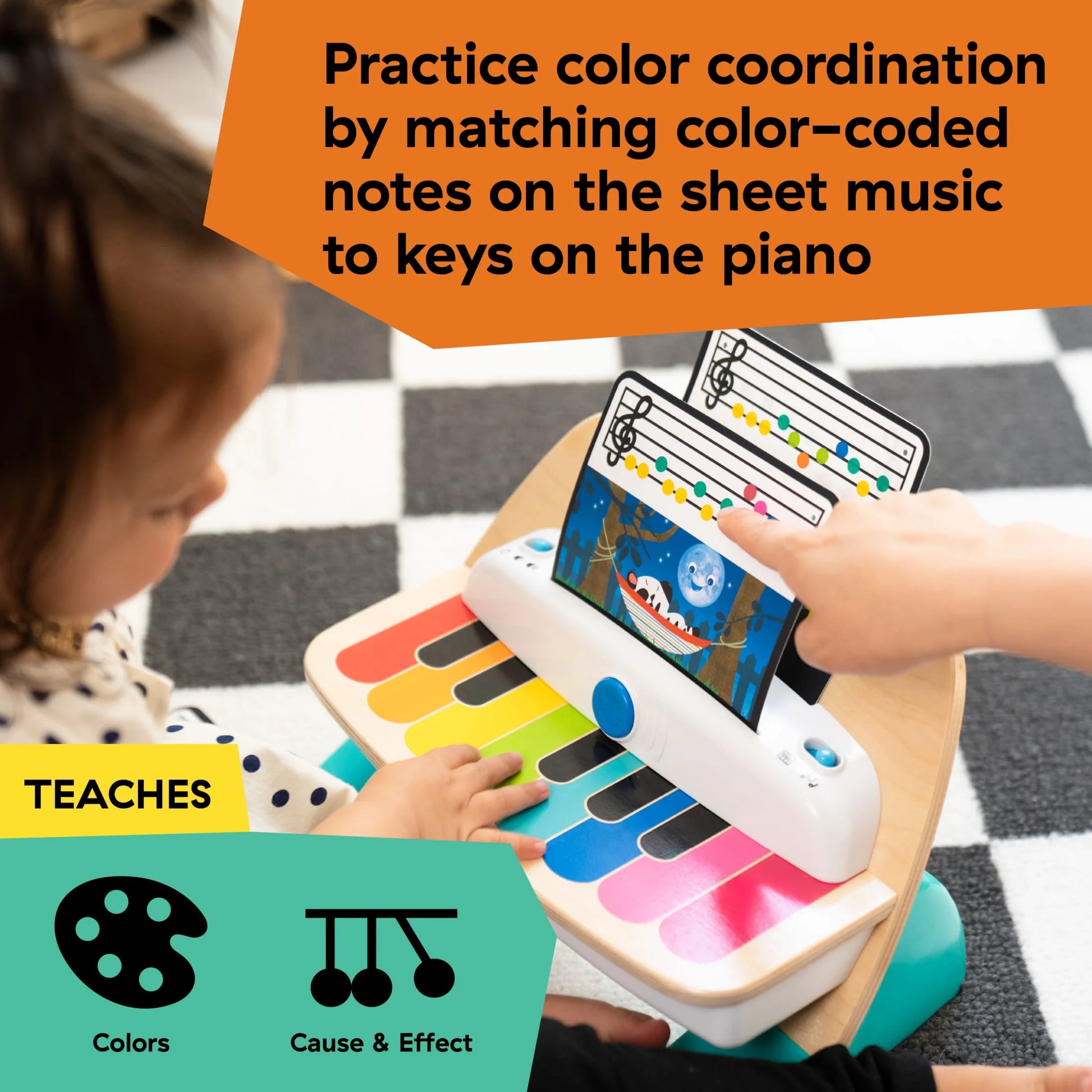 Hape Magic Touch Piano Wooden Musical Baby and Toddler Toy Age 6 Months and Up