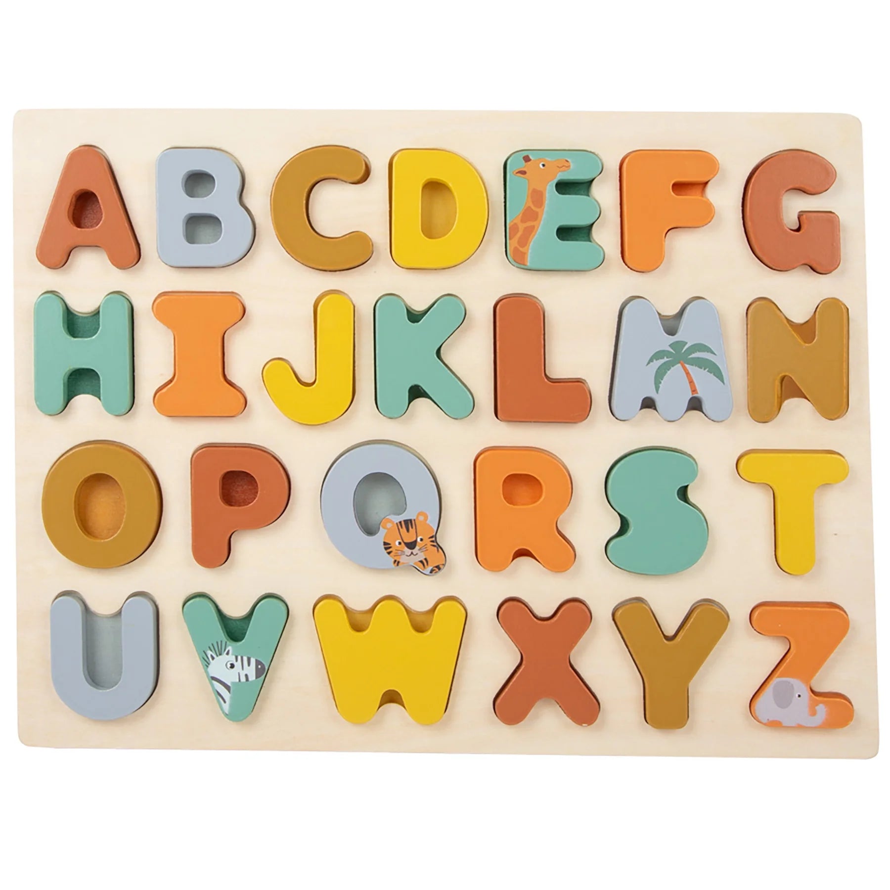 Small Foot Wooden Toys Safari Themed Abcs Letter Puzzle Designed for Children Ages 12+ Months