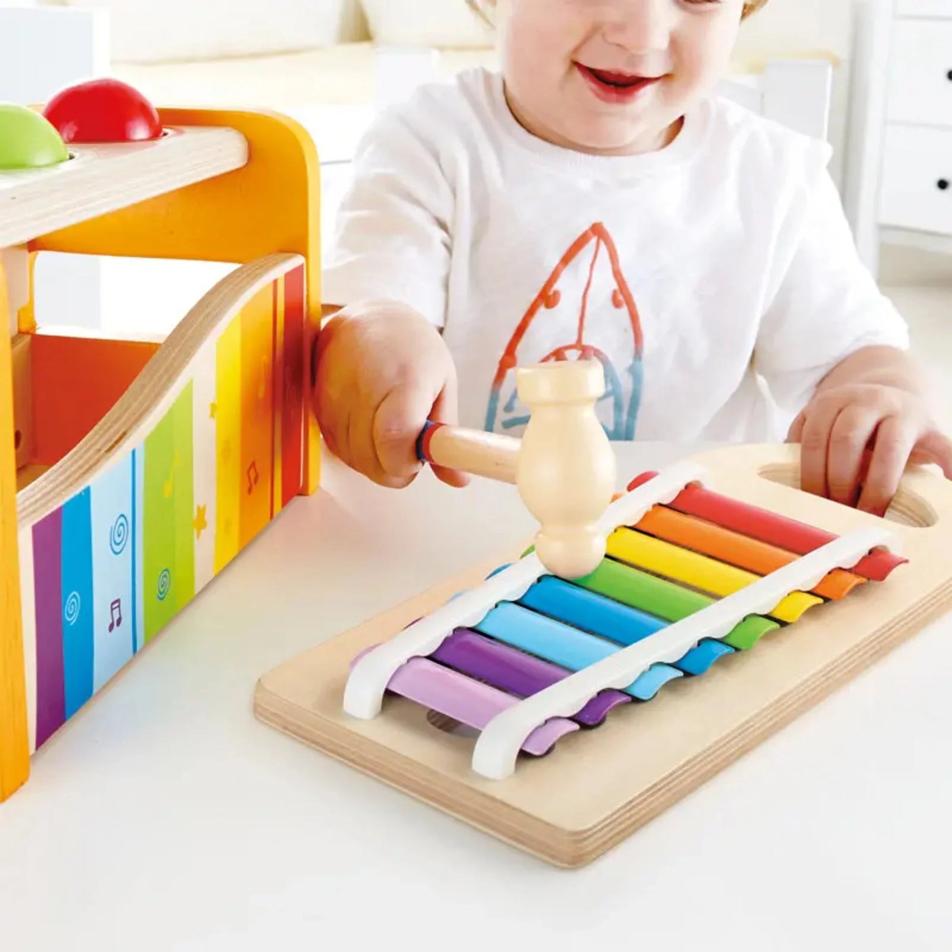 Pound & Tap Bench with Slide Out Xylophone, Musical Toy for Toddlers