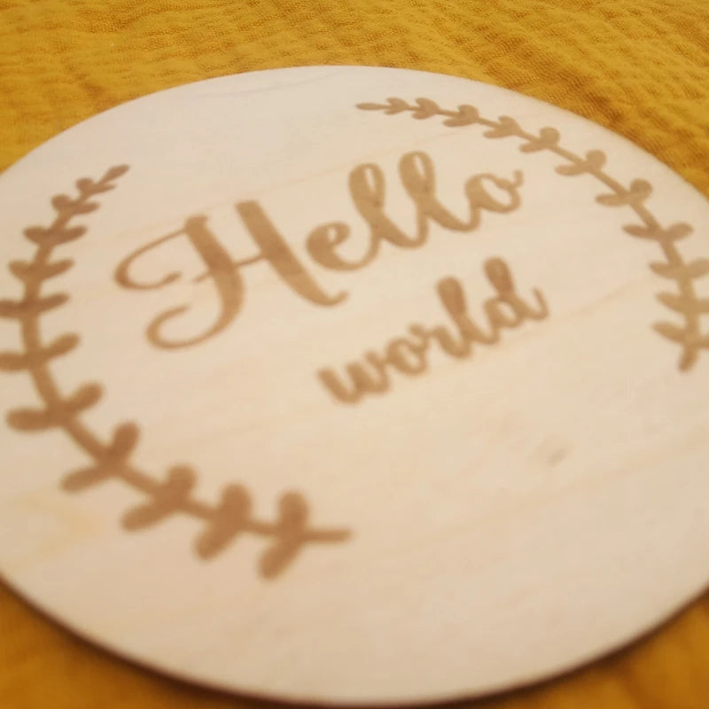 1Pc Wooden Baby Milestone Card Newborn Monthly Growth Recording Cards Handmade Baby Birth Commemorative Cards Photography Proop