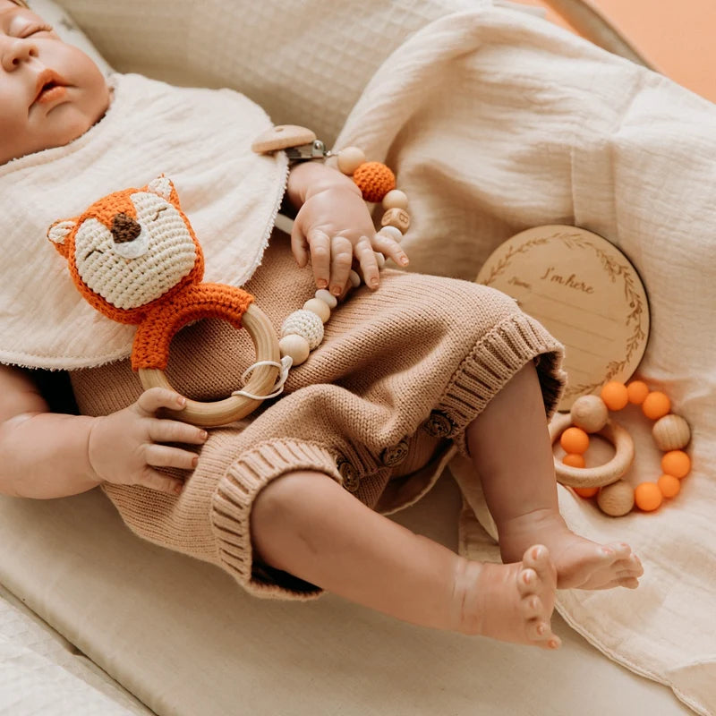 Baby Towel Bath Set Gift Box Cotton Blankets Newborn Milestone Cards Wooden Ring Rabbit Rattle Infant Brush for Baby Birth Gift