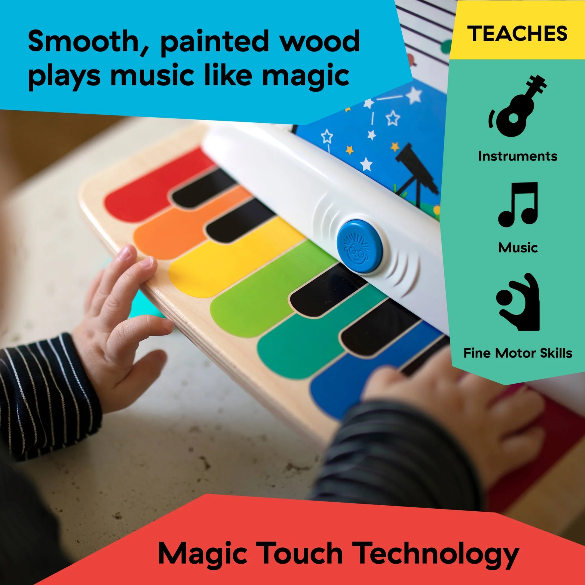 Hape Magic Touch Piano Wooden Musical Baby and Toddler Toy Age 6 Months and Up