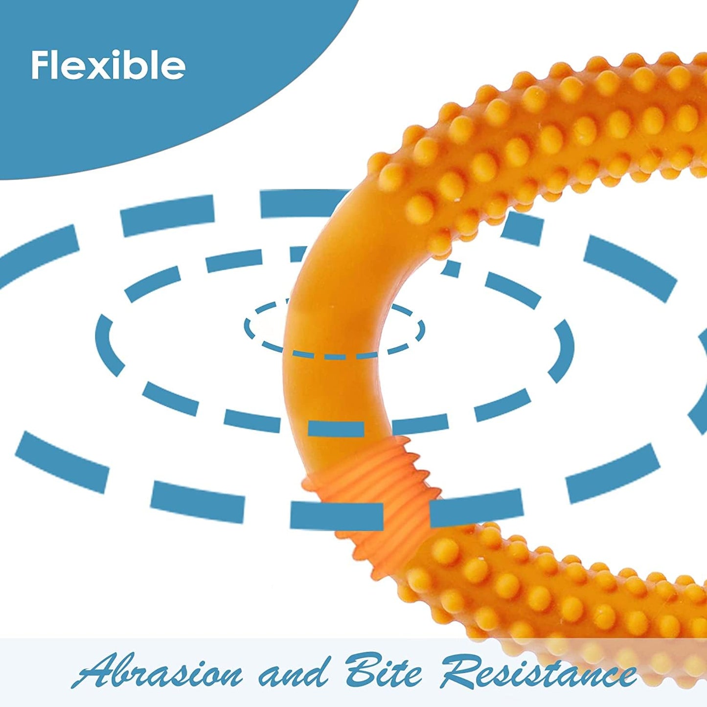 Hollow Teething Tubes Soft and Durable Baby Teether with Brushe 6-Pack Teething Toys for Babies 6-18 Months Silicone Teethers for Toddlers Sensory Chewy Tubes