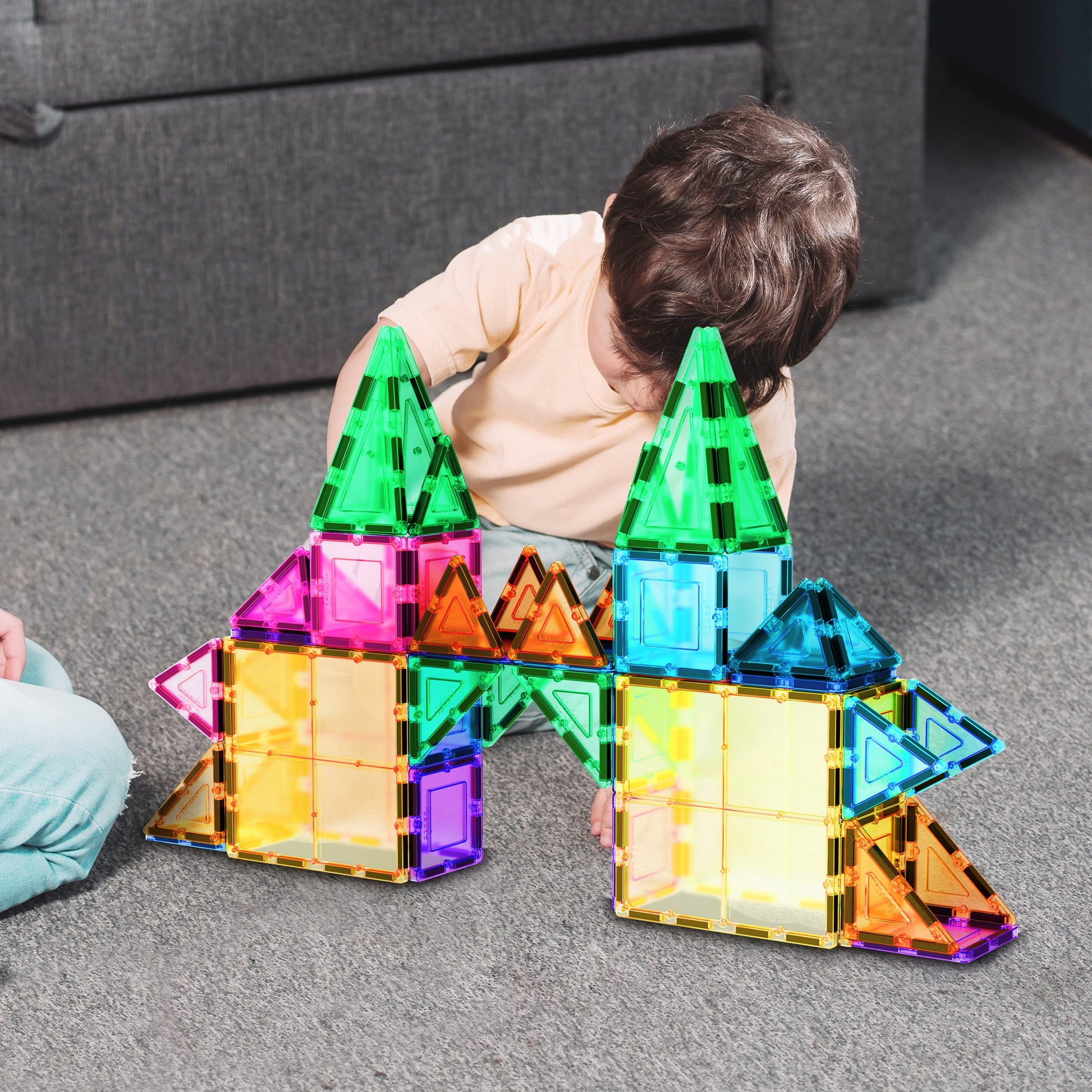 PICASSO-TILES Magnetic Tiles for Kids 61PCS Construction STEM Building Blocks Educational Toy