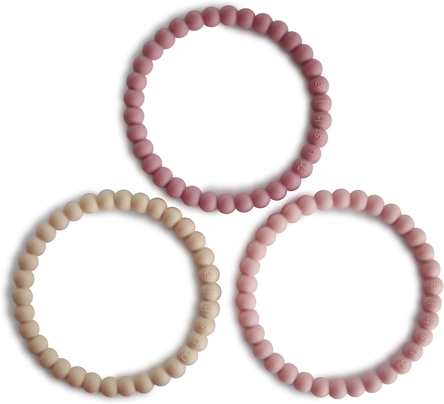 Pearl Teether Bracelet | 3-Pack (Linen/Peony/Pale Pink)