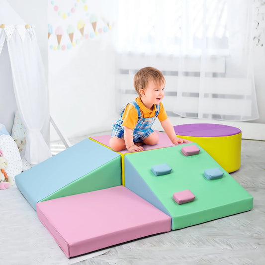 Kids Fun Playing Pad, Toddler Crawl Foam Set, Climb Slide Safe Active Play Mat for Child