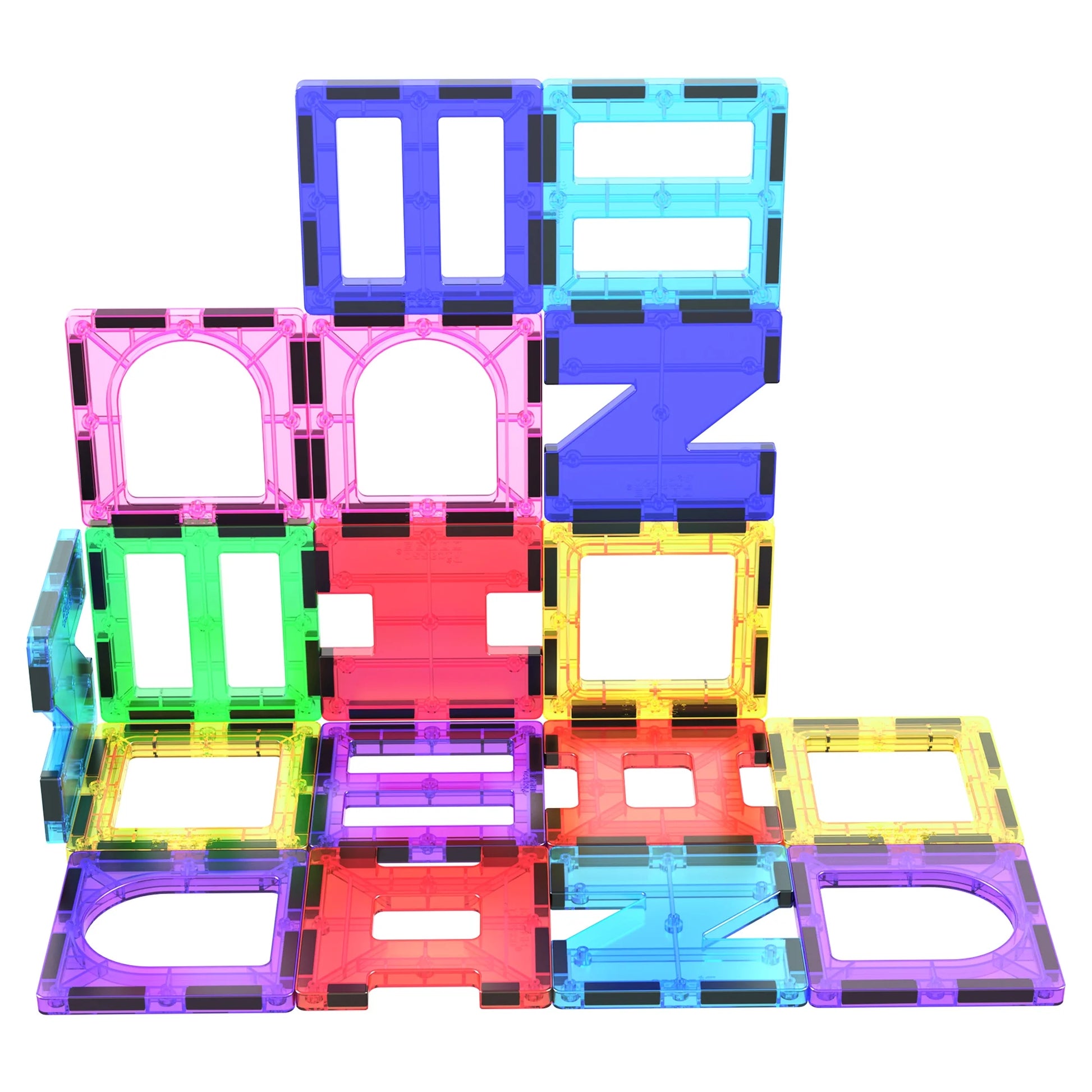 PICASSO-TILES 42 PC Magnetic Building Blocks for Kids, Multicolor