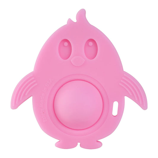 Popz Baby Teether Toy - Made in the USA - Pop It Sensory Toys for 0-6 Months + - 100% Silicone Dimple Popper for Newborns and Infants - BPA Free