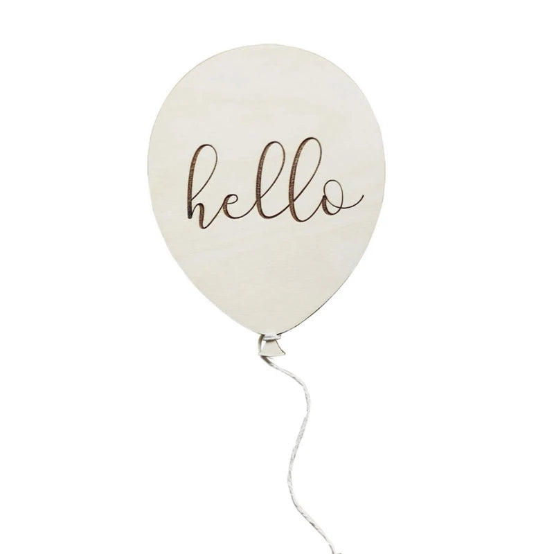 Baby Wooden Balloon Milestone Newborn Birth 1-12 Month Card Birthday Gift Toddler Wooden Commemorativenir Photography Prop Toy