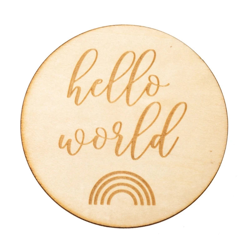 1Pc Wooden Baby Milestone Card Newborn Monthly Growth Recording Cards Handmade Baby Birth Commemorative Cards Photography Proop