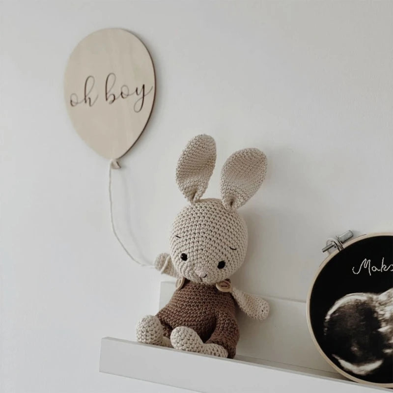 Baby Wooden Balloon Milestone Newborn Birth 1-12 Month Card Birthday Gift Toddler Wooden Commemorativenir Photography Prop Toy