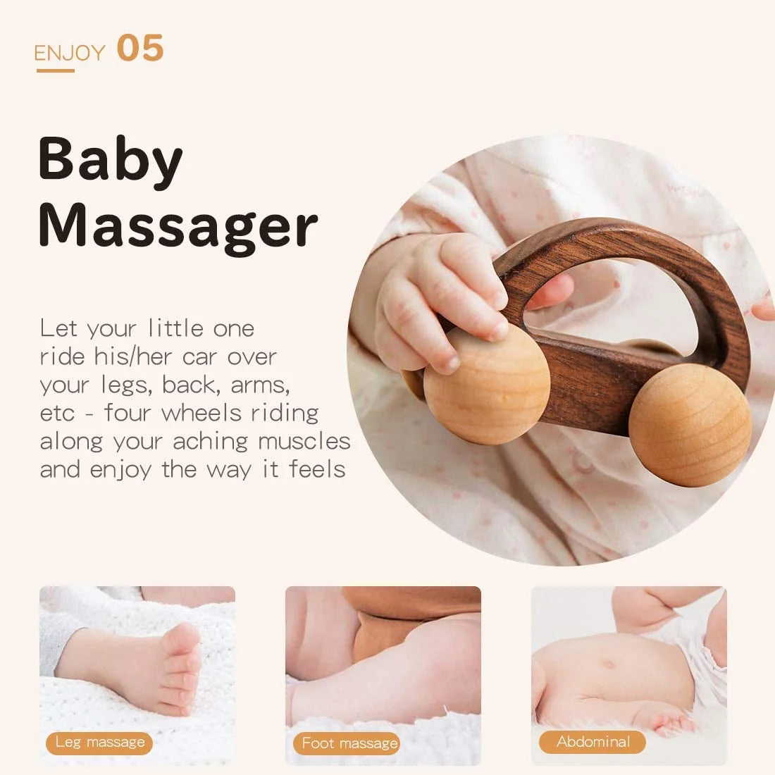 Organic Baby Push Car Wooden Toys 2Pc Wood Car and Fine Movement Development and Infant Grasping Montessori Toys