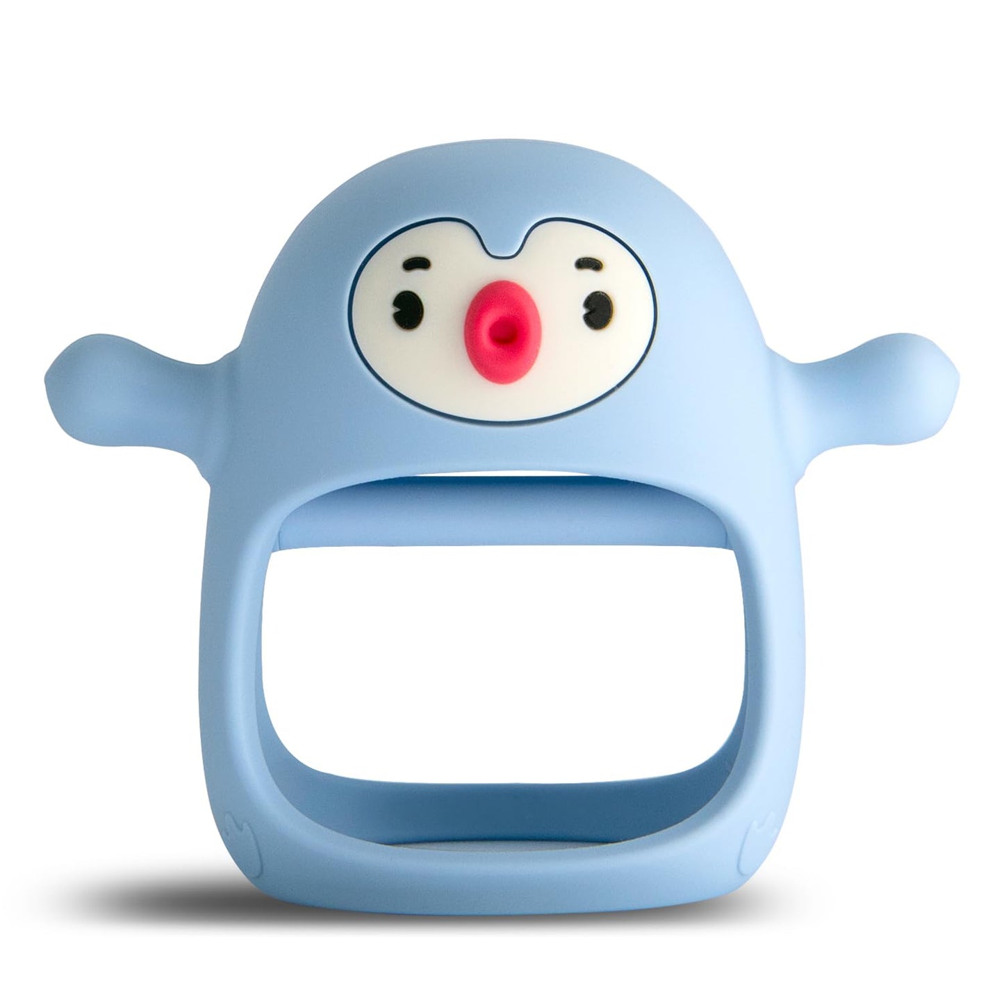 Baby Teething Toys for 0-6Months, Teethers for Babies 3-6Months | Penguin Teether | Hand Teether |Teething Mittens for Teething Relief, Baby Pacifier |New Born Essentials, Light Blue