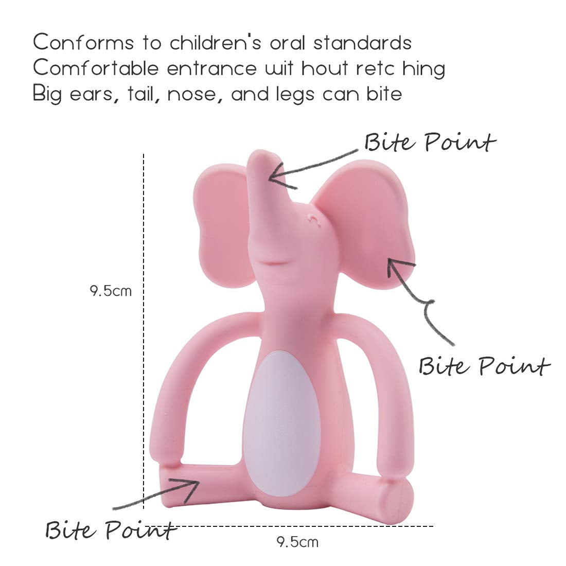 Baby Teether Elephant Silicone Teething Toys for Training Chew Gum Anti-Eating Finger Baby Molar Stick