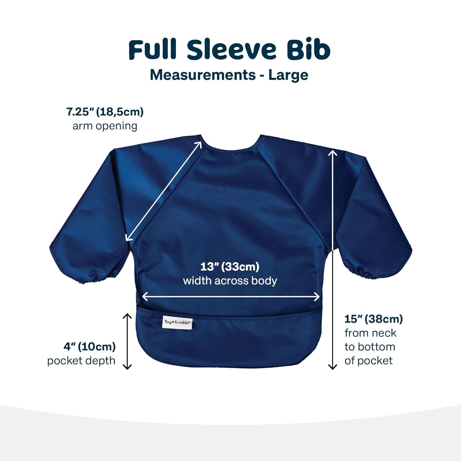 Mess Proof Baby Bibs, 2Pk Waterproof Smock Baby Bibs for Eating, Machine Washable Long Sleeve Bibs, Baby Led Weaning, Toddler Bibs, BLW Supplies (Grey Indigo, Large 2-4 Years)