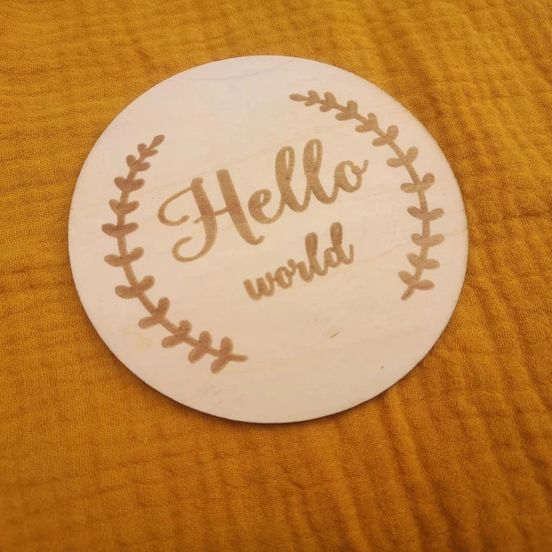 1Pc Wooden Baby Milestone Card Newborn Monthly Growth Recording Cards Handmade Baby Birth Commemorative Cards Photography Proop