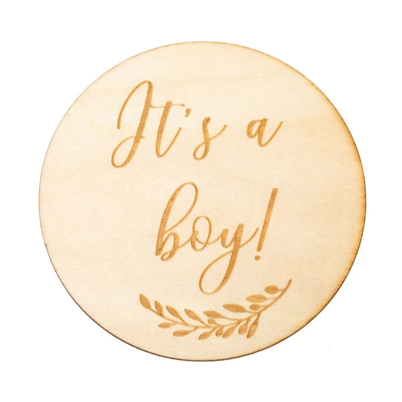1Pc Wooden Baby Milestone Card Newborn Monthly Growth Recording Cards Handmade Baby Birth Commemorative Cards Photography Proop