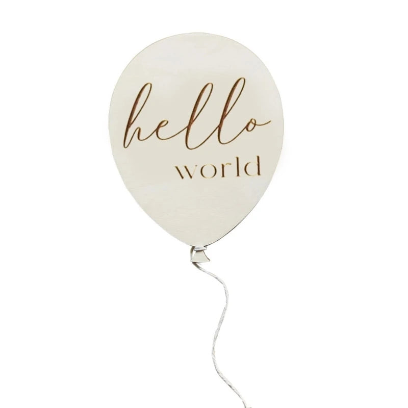 Baby Wooden Balloon Milestone Newborn Birth 1-12 Month Card Birthday Gift Toddler Wooden Commemorativenir Photography Prop Toy