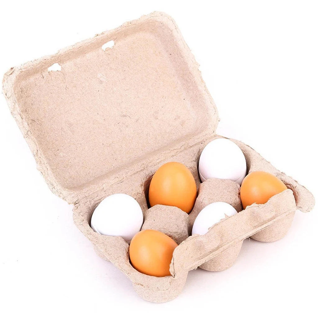 6Pcs Set Wooden Eggs Yolk Pretend Play Kitchen Food Cooking Kids Toy Novel Gifts Good Toys for Kids