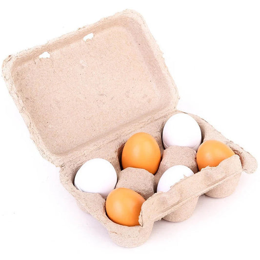 6Pcs Set Wooden Eggs Yolk Pretend Play Kitchen Food Cooking Kids Toy Novel Gifts Good Toys for Kids