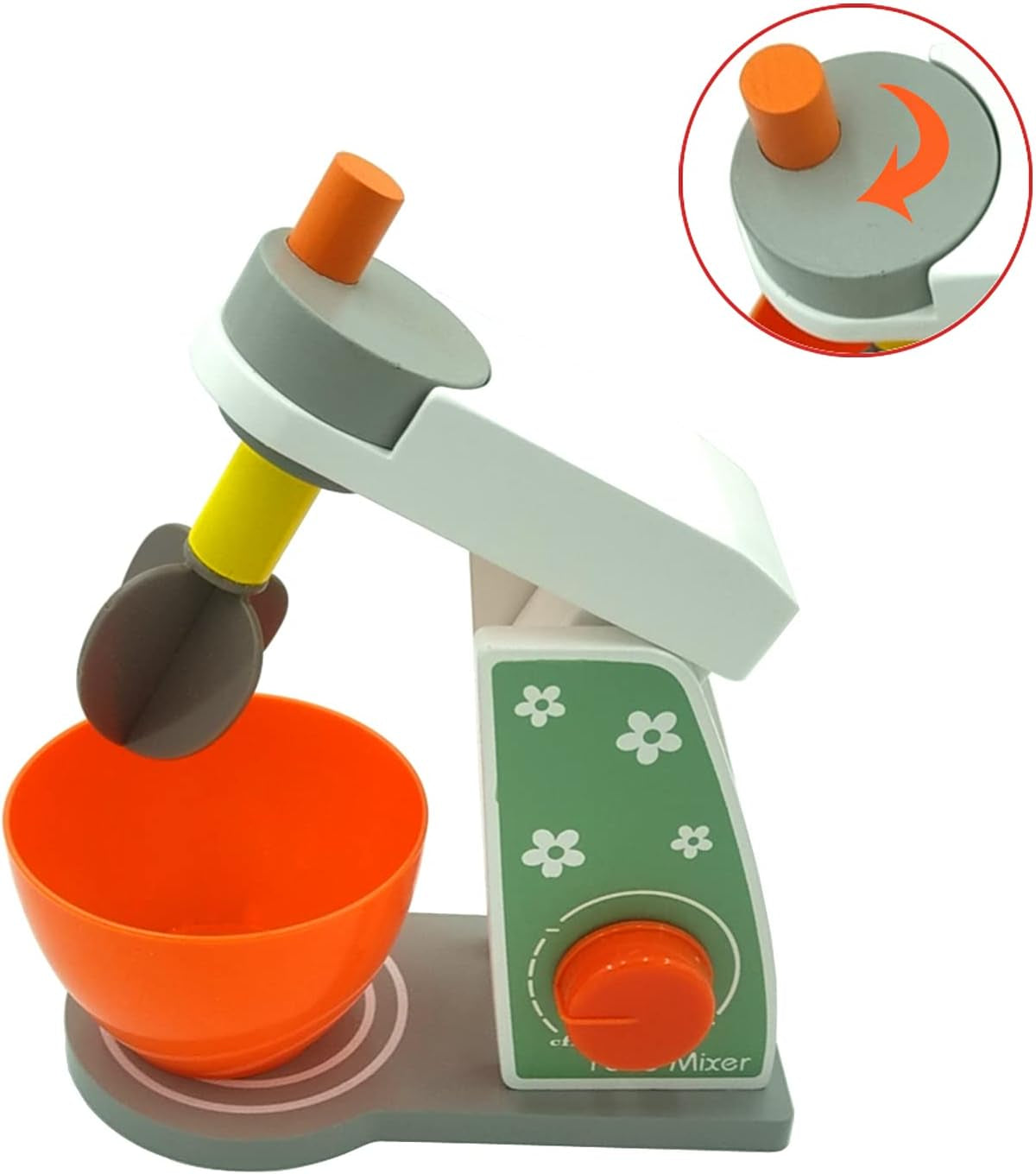 Play Kitchen Accessories Wooden Pastry Mixer, Pretend Play Food Kitchen Set Blender 8 Pieces, Wood Kitchen Playset Accessories Encourage Imaginative Play for Kids, Toddler Toy for Boys and Girls 3+