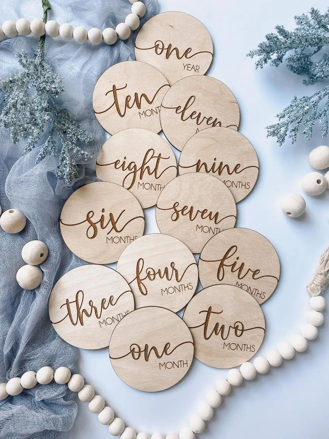 Baby Milestone Cards, Wooden Milestone Signs, Baby Shower Gift, Newborn Photo Props, Baby Monthly Milestone Markers