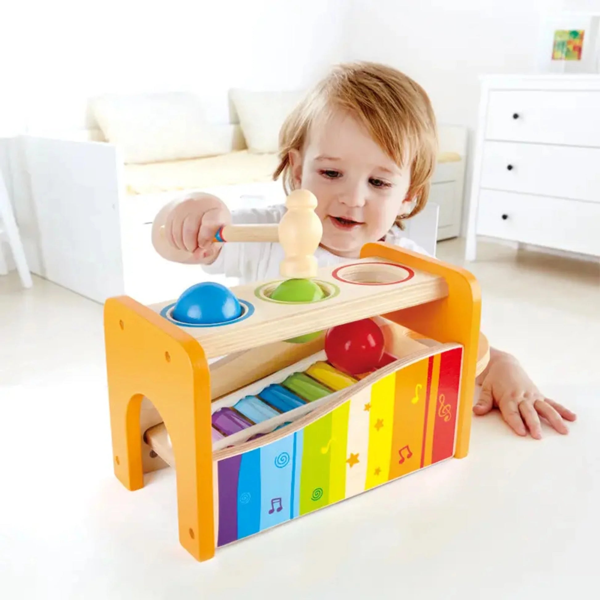 Pound & Tap Bench with Slide Out Xylophone, Musical Toy for Toddlers