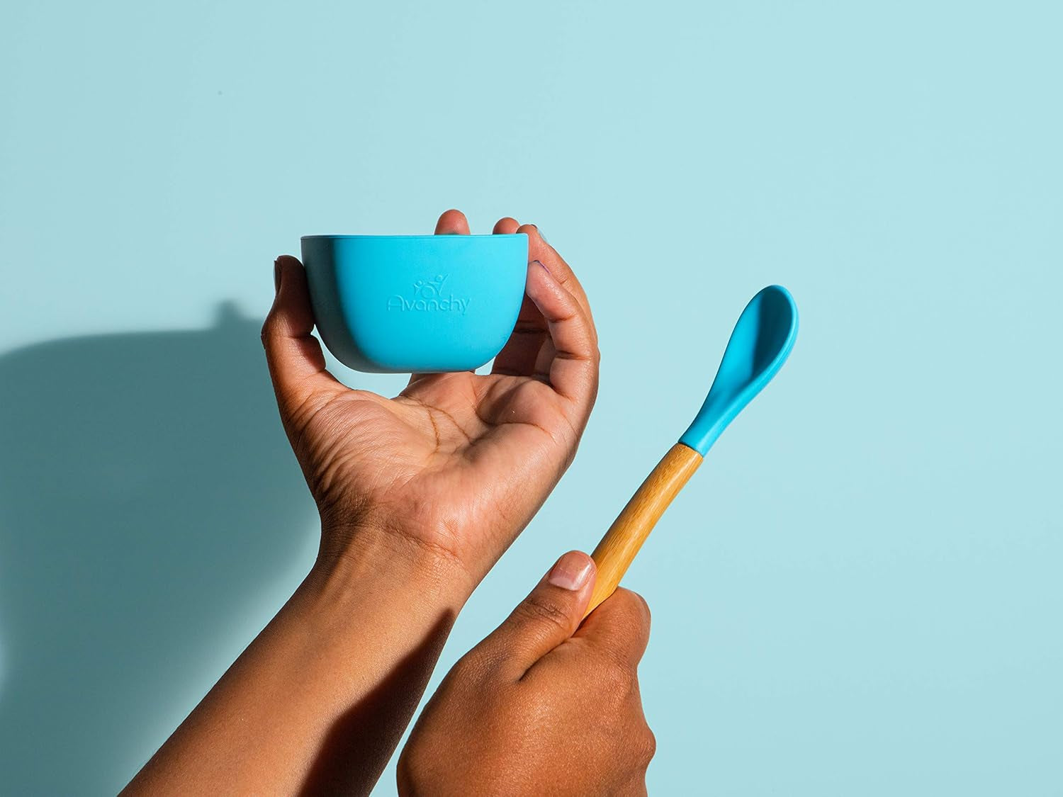 Bamboo La Petite Family Collections Gift Set Black - Includes Mini Bamboo Bowl, Silicone Bowl, Silicone Cup, and Bamboo Baby and Infant Spoons - Baby Dishes Set - Baby Shower Gifts
